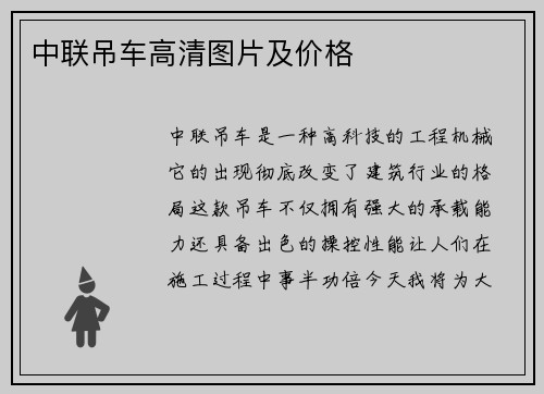 中联吊车高清图片及价格